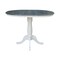International Concepts Round 36 in Rd Extend Dining Table, 4 San Remo Stools, White/Heather Gray, 36 W, 48 L, 35.3 in H K05-36RXT-6B-S102-4 - alternate 5